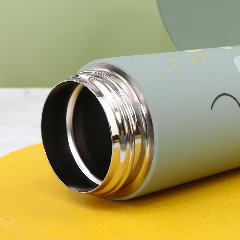 Bình nước giữ nhiệt Decal bình đựng nước 12h inox 304 nắp bật tiện lợi 420ml tặng sticker, bộ rửa bình Bảo hành 6 tháng