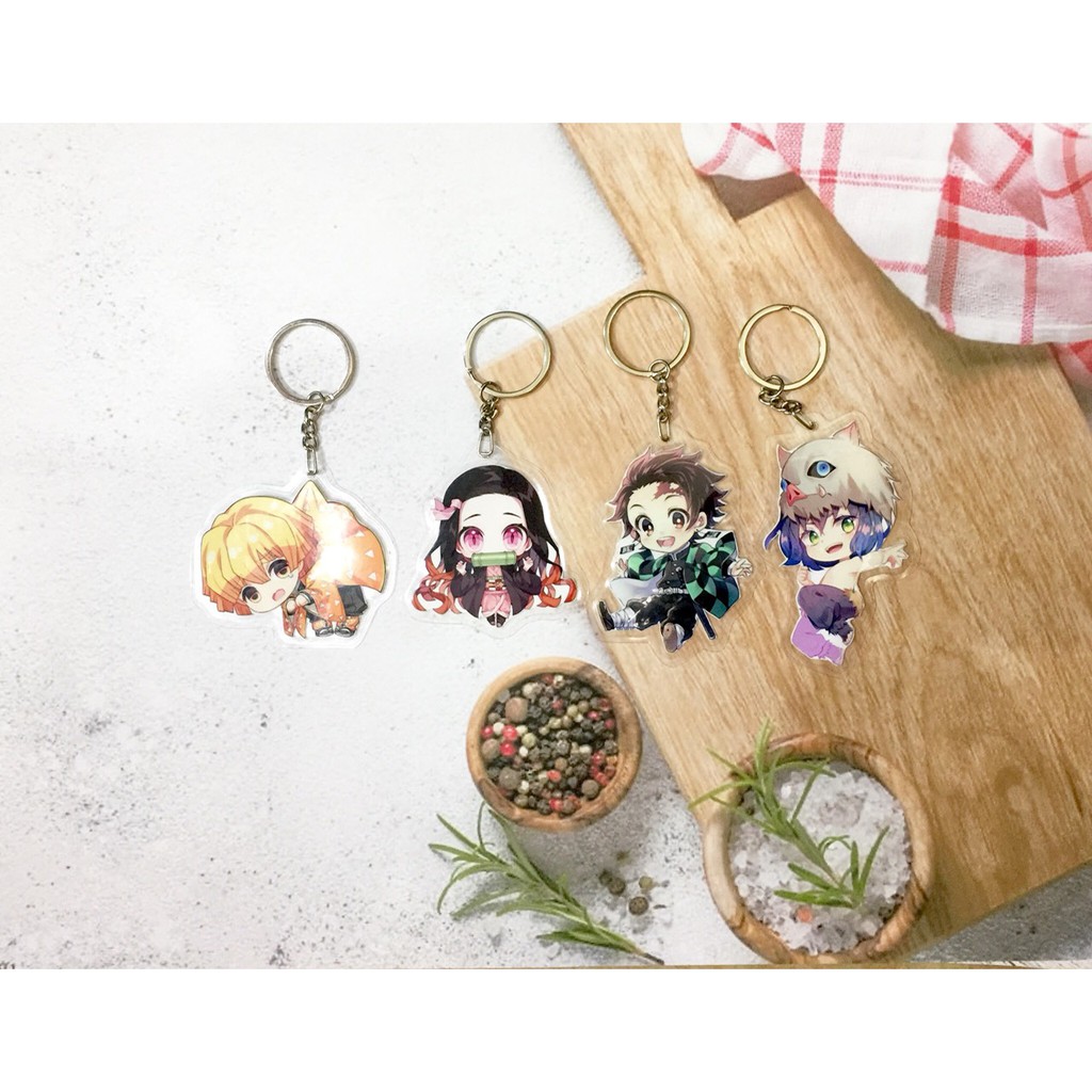 Móc khóa Kimetsu no Yaiba hàng có sẵn nhận in theo yêu cầu