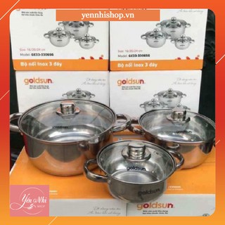 BỘ NỒI INOX 3 ĐÁY GOLDSUN GE35-3306SGMT