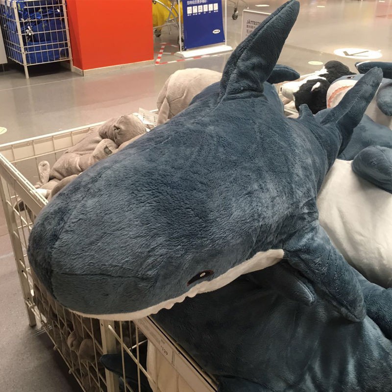 IKEA ✒Tm┇Thú Nhồi Bông Hình Cá Mập Dễ Thương Cho Bé