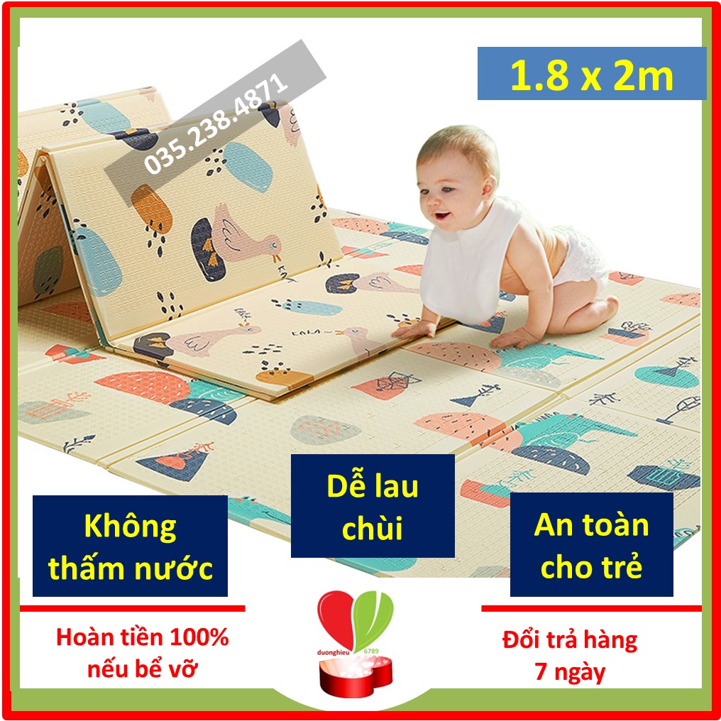 Chiếu Xốp Thảm Gấp Gọn Siêu Êm Ấm Áp Vào Mùa Đông Cho Bé 1m 8*2m