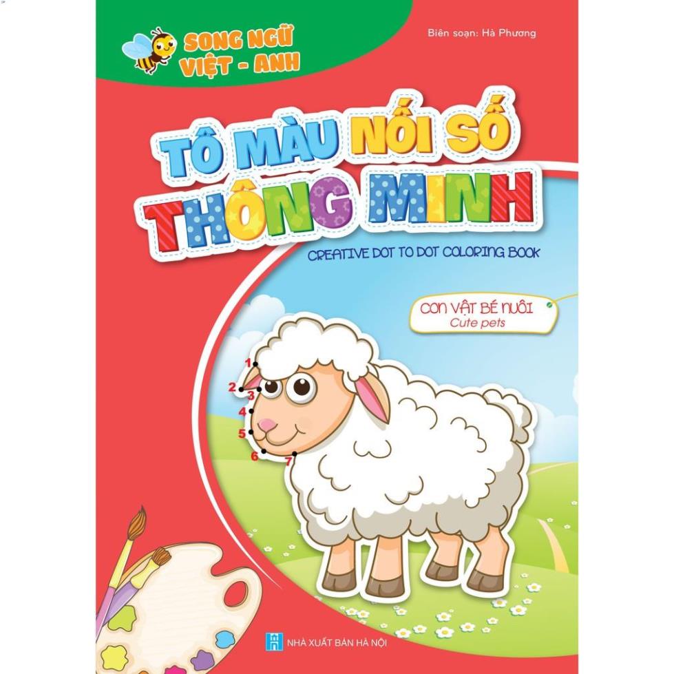 Sách - Combo 8 Tập Tô Màu Nối Số Thông Minh .