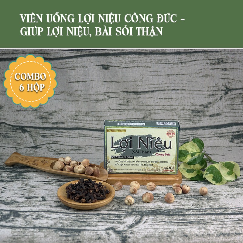 Combo 6 hộp viên uống Lợi Niệu Công Đức - Giúp lợi niệu, bài sỏi thận