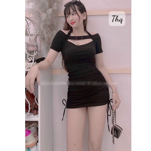 Váy body khoét rút dây lên dáng chuẩn xinh