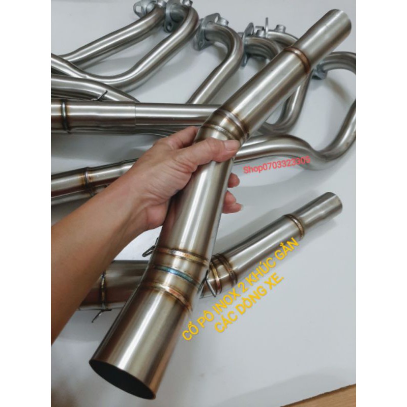 Cổ pô INOX 304 cổ pô 2 khúc gắn xe EXCITER, WINNER,RAIDER, SONIC  và các dòng xe khác