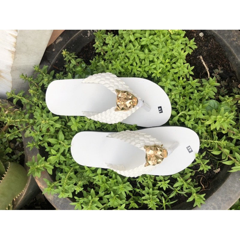 sandal đồng nai dép kẹp nam nữ quai bính trắng đế trắng size từ 35 nữ đến 43 nam