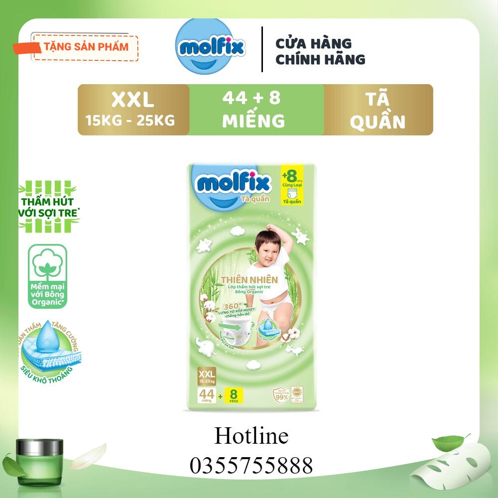 Tã/bỉm quần Molfix Thiên nhiên Super Jumbo M62/L54/XL48/XXL44