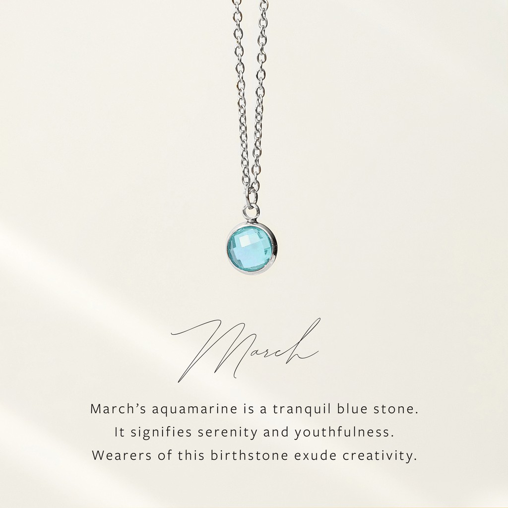 Dây Chuyền Bạc Mặt Đá Aquamarine