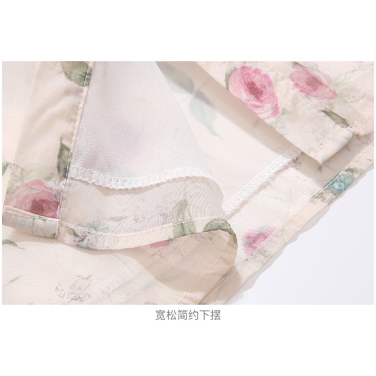 Áo Sơ Mi Chiffon Tay Dài In Hoa Cột Dây Nơ Thời Trang Mùa Thu Cho Nữ