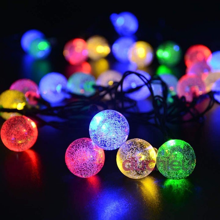 Dây đèn chớp tắt bi bọt đủ màu 7m , dây đèn trang trí chống nước, đèn trang trí noel