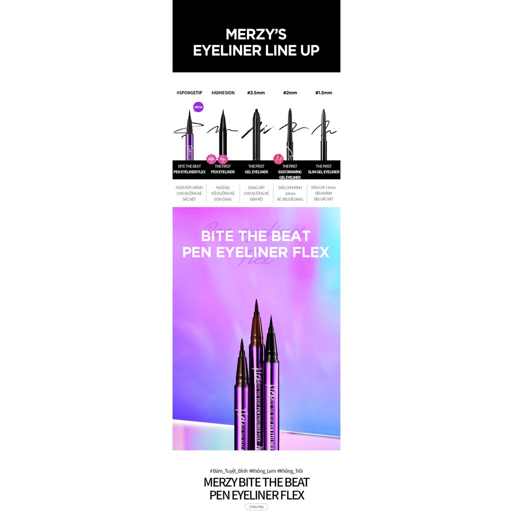 KẺ MẮT MERZY BITE THE BEAT PEN EYELINER FLEX | BigBuy360 - bigbuy360.vn