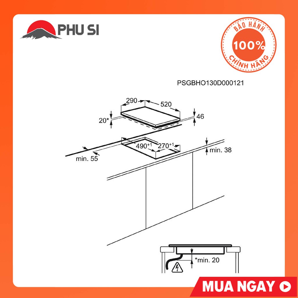 [GIAO HCM] - Bếp từ âm 2 vùng nấu Electrolux EHH3320NVK