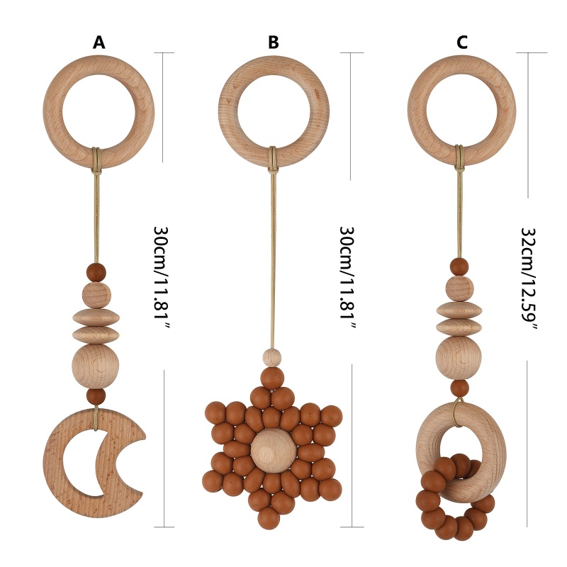 Lục Lạc Đồ Chơi Bằng Silicone Đính Hạt Treo Xe Đẩy Em Bé