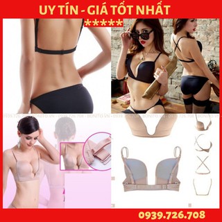 Áo ngực U xẻ sâu vải trơn giúp mang đồ khoét cổ khoét ngực sâu