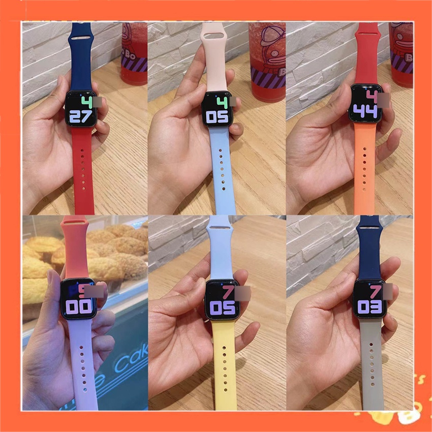 Dây Đeo Đồng Hồ Apple watch 2023 41mm 45mm 40mm 44mm iWatch Series 7 SE 6 5 4 3 2 1 42 41 45 38mm Bằng Silicon