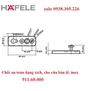 Chốt an toàn dạng xích hafele 911.60.000