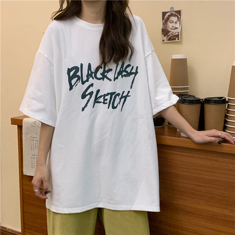 2021 new summer short-sleeved T-shirt female students loose and thin half-sleeved top clothes