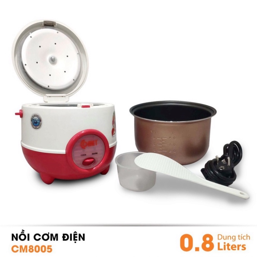 Nồi cơm điện nắp gài COMET CM8005 0.8L - 350W(Màu Ngẫu nhiên)