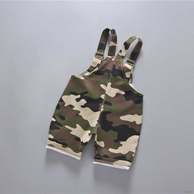 ruiaike  Toddler Baby Boys Girls Suspender Pants Kids Cotton Camouflage Pattern Strap Pants Overalls