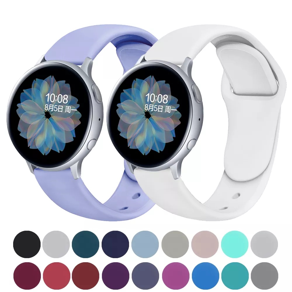 Dây đeo silicon 20/22mm 44mm 42mm/46mm cho đồng hồ thông minh Samsung Active S3 GTS/GTR Huawei watch GT 2/2e