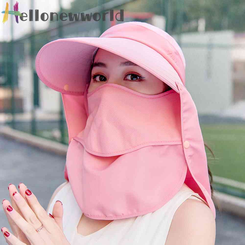 Mũ Rộng Vành Kèm Mặt Nạ Chống Tia UV Khi Đi Biển