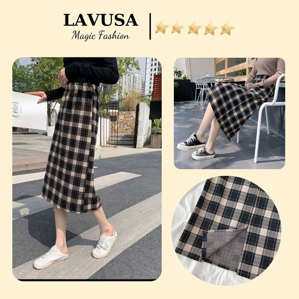 Chân Váy Dài 💖 𝘍𝘳𝘦𝘦𝘴𝘩𝘪𝘱 💖 Chân Váy Dạ Kẻ Ulzzang Dáng Dài Xinh Xắn Dễ Thương LAVUSA ( Ảnh Thật / Sẵn / Video ) CV12 | BigBuy360 - bigbuy360.vn