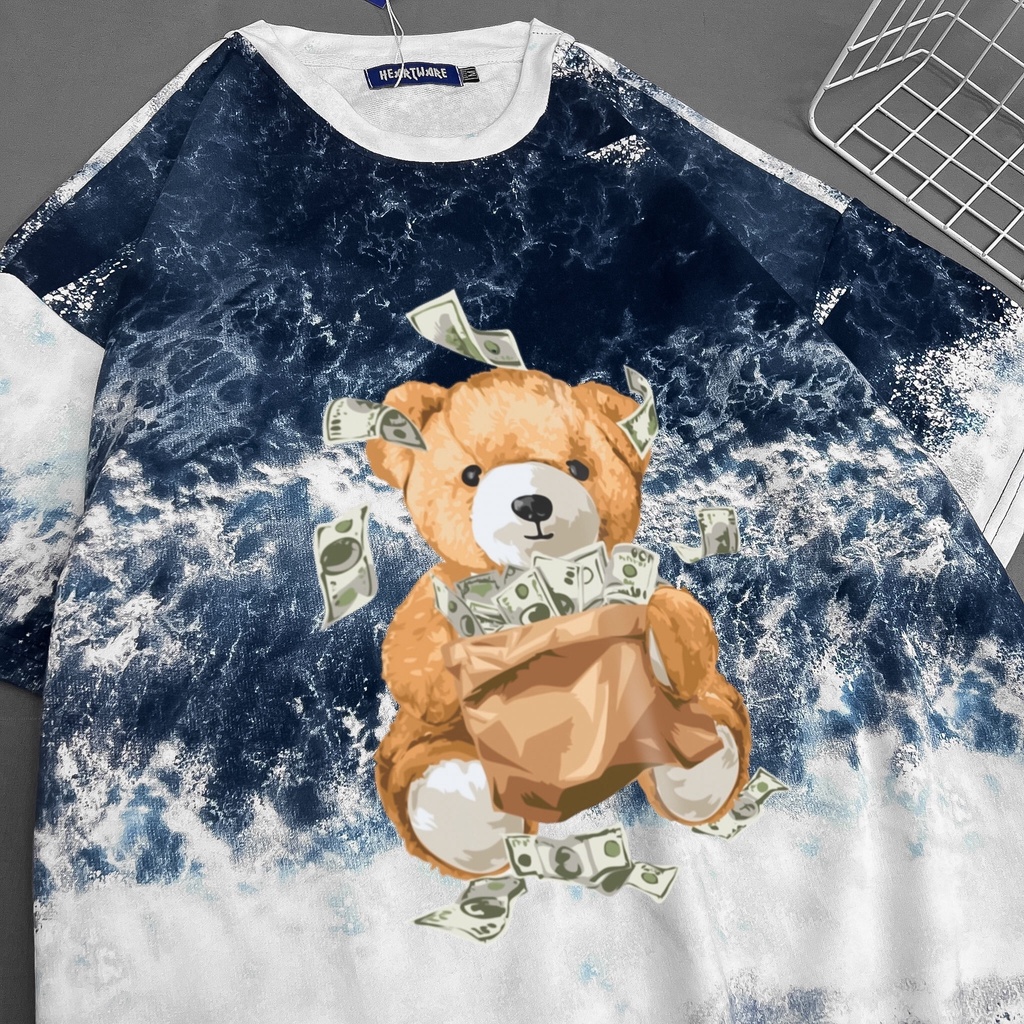 Áo thun tay lỡ nam nữ MEANSTORE phông in hình 100% cotton vải mát form rộng phong cách Ulzzang - Gấu biển