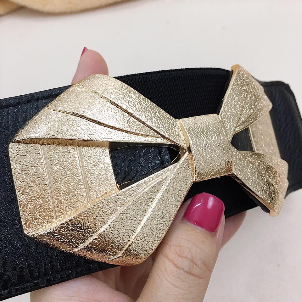 Belt váy hình nơ mạ vàng 6cm H34