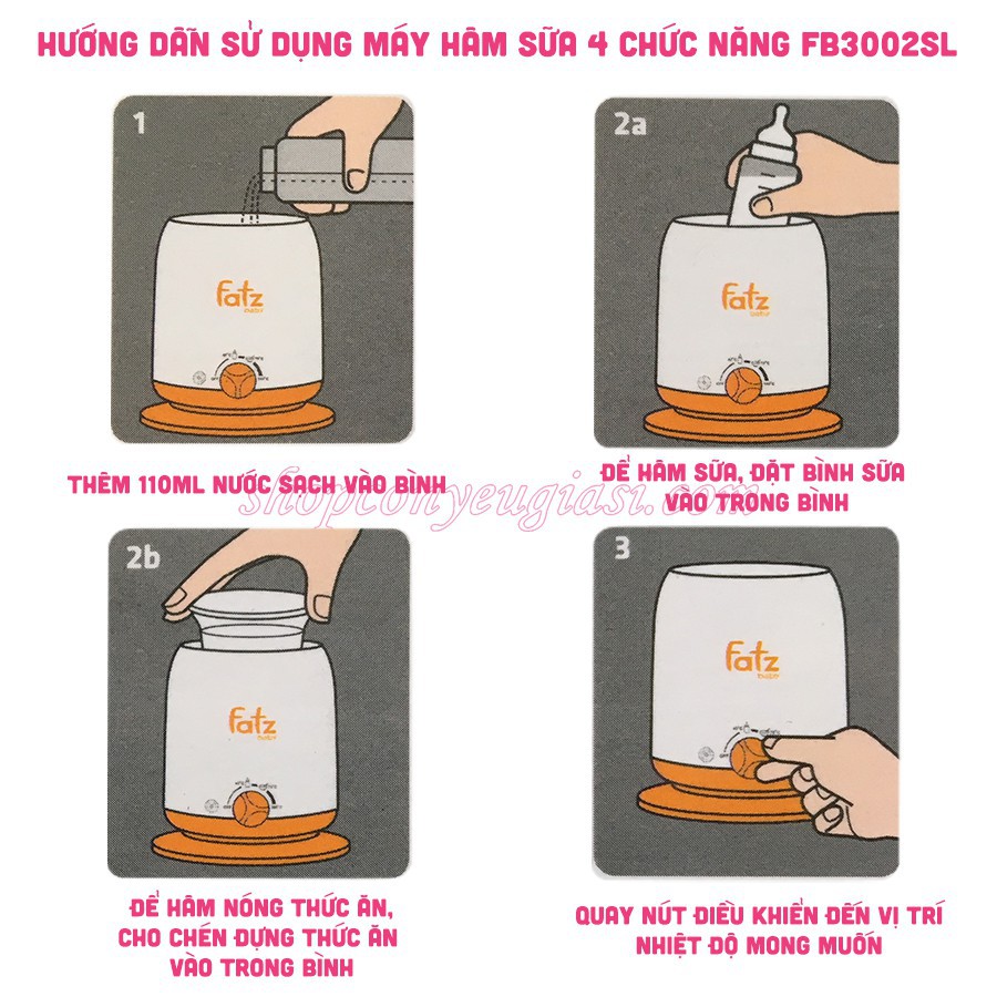 Máy Hâm Sữa Và Thức Ăn Siêu Tốc 4 Chức Năng Fatzbaby