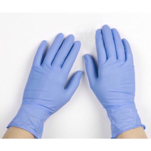 Găng tay y tế không bột hai màu xanh, đen, găng tay bảo hộ lao động có độ tinh sạch cao 50 đôi