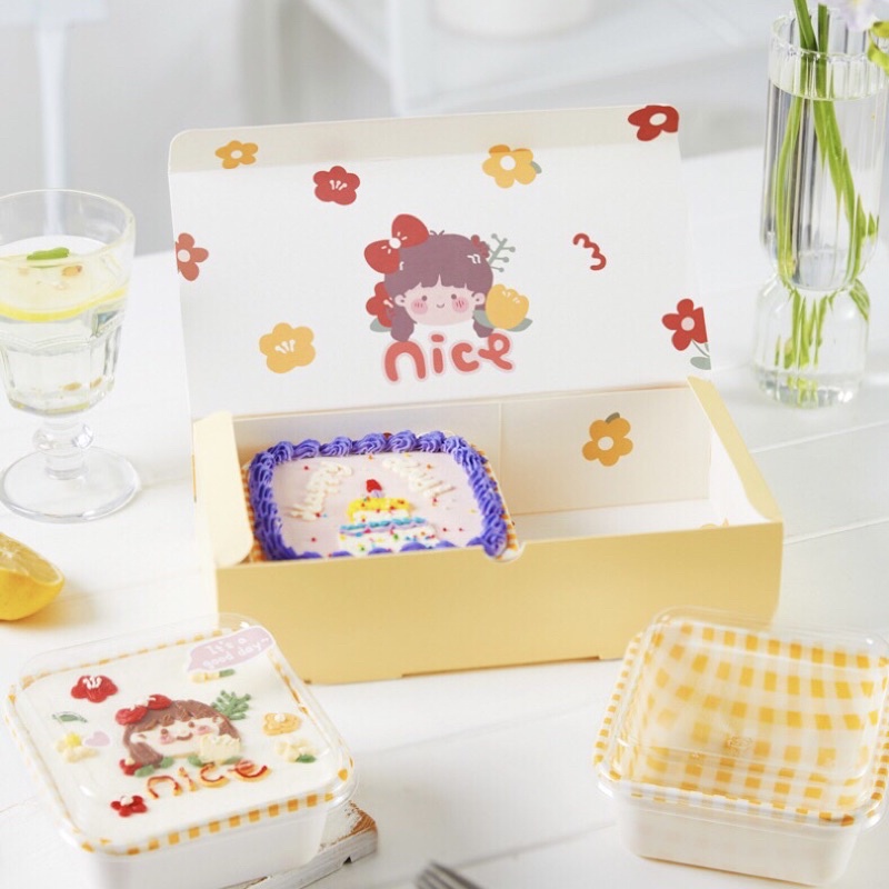 Hộp Giấy Đựng Bánh Kẹo Làm Quà Tặng Hình Chữ Nhật Hoạ Tiết Dễ Thương - KAT Official Store