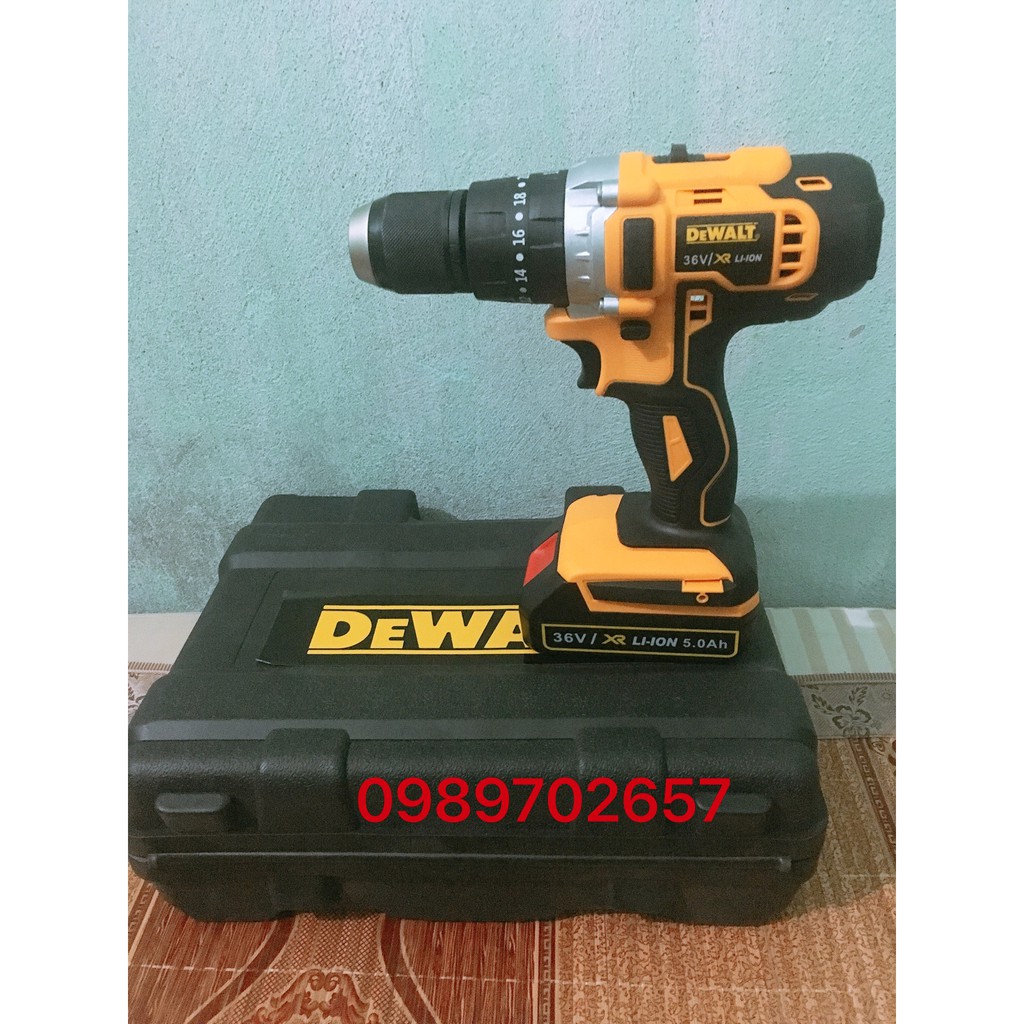 CÓ KHOAN BÚA] Máy khoan pin cầm tay DEWALT 36V có phụ kiện - máy bắt vít DEWALT - Khoan gỗ, Khoan kim loại, bắn vít