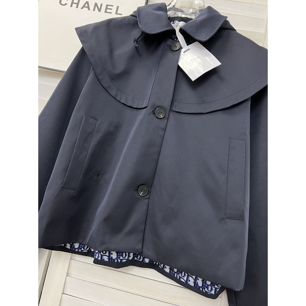Áo gió nữ dáng ngắn thời trang cao cấp Christian Dior CD họa tiết thêu logo