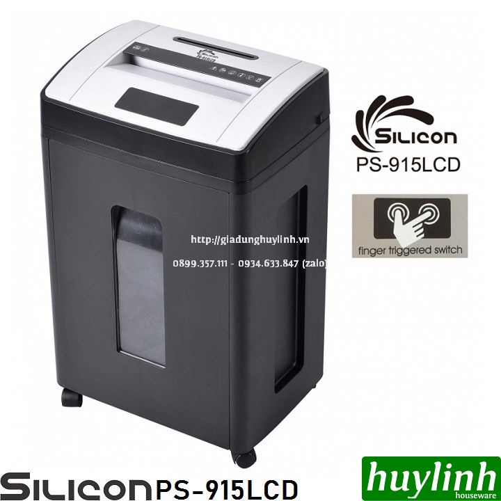 Máy hủy tài liệu Silicon PS-915LCD - 21 lít