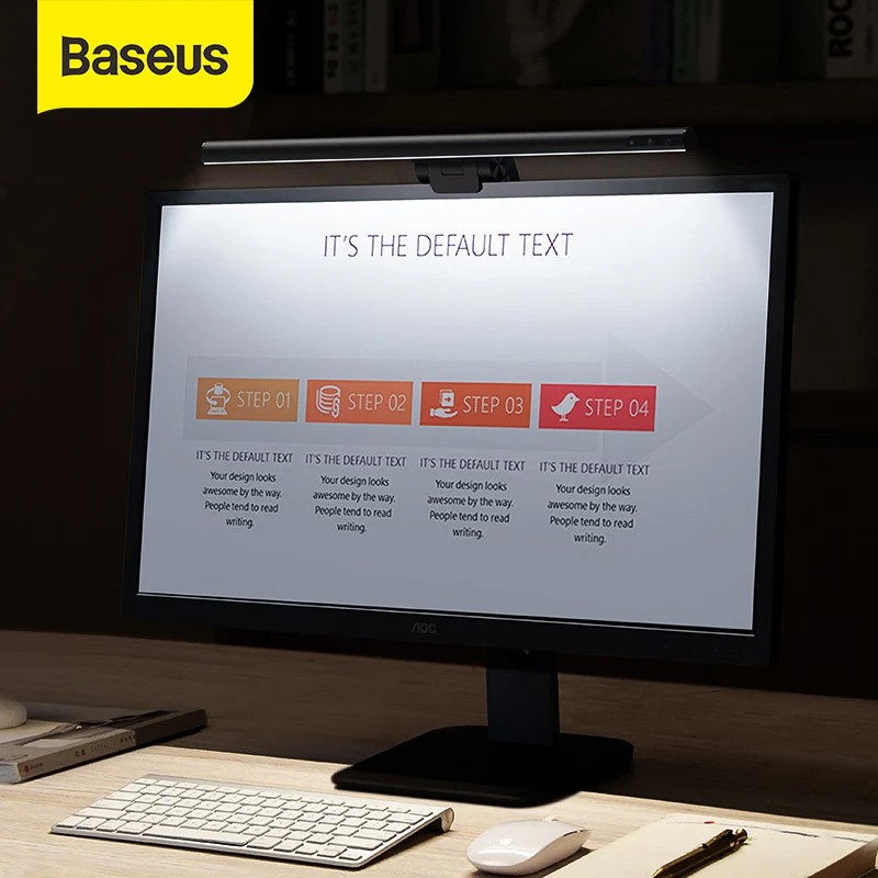 ✅ Đèn kẹp màn hình chống ánh sáng xanh Baseus. Đèn treo màn hình bảo vệ mắt Baseus.