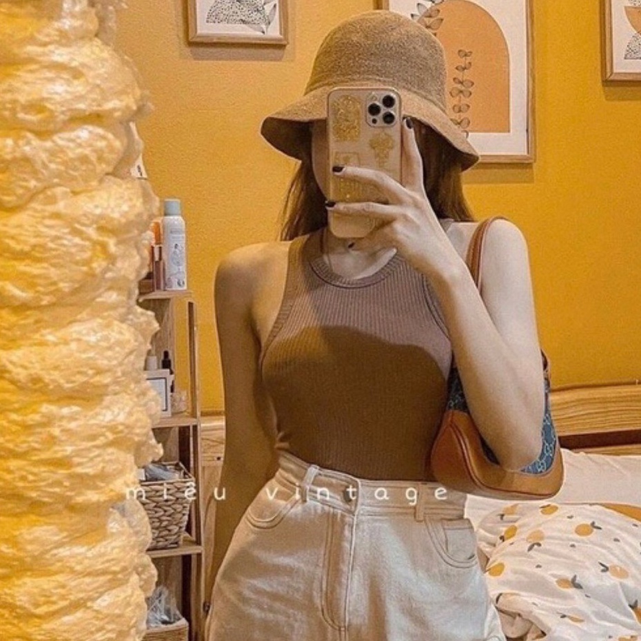 Áo Ba Lỗ Croptop Thun Tăm Ôm Body