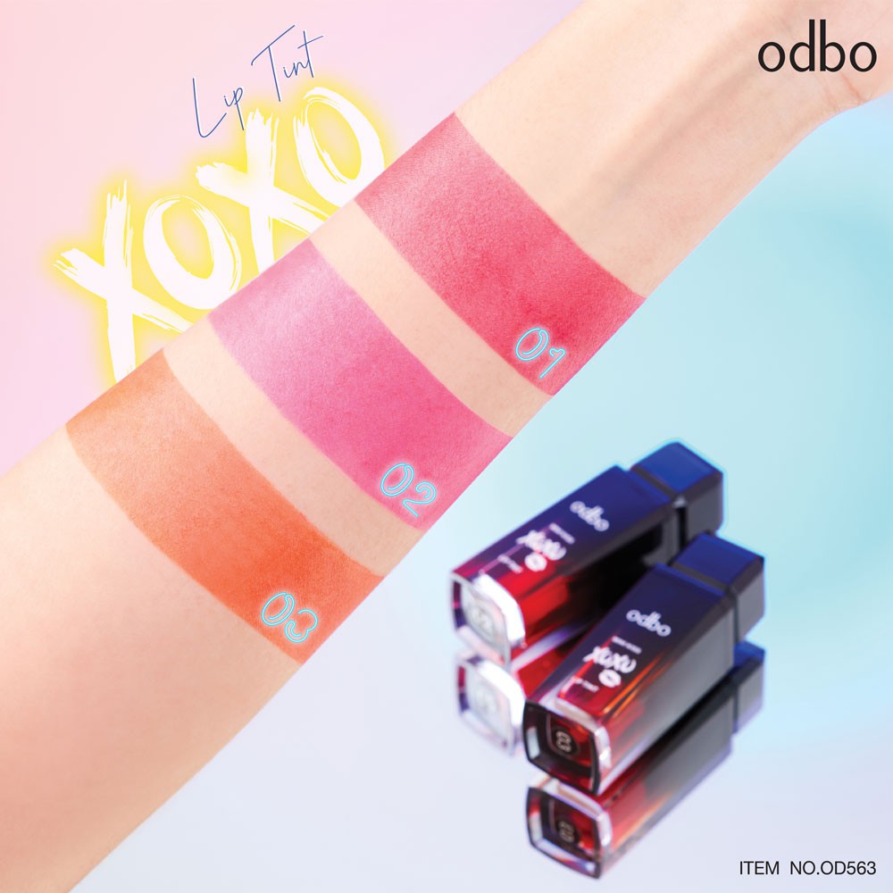 Odbo Mini Kiss XOXO Lip Tint 7ml OD563 Son Tint dạng nước Thái lan Lâu trôi mềm môi
