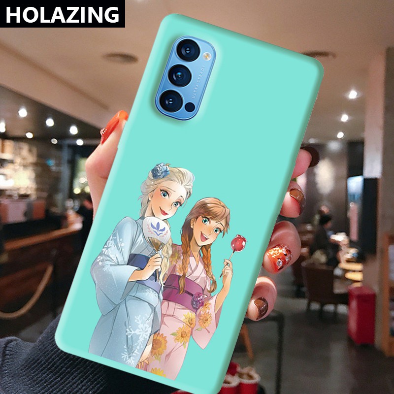 OPPO Reno4 Z 5G Reno2 Z F Reno 5 Pro 3 10x Zoom Ace X2 F11 Pro Candy Color Phone Cases vỏ điện thoại Frozen Elsa and Anna Soft Silicone Cover