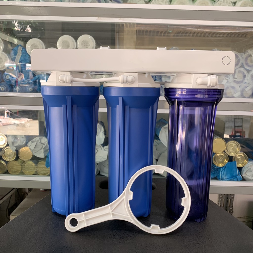 Bộ lọc thô 3 cấp, cốc lọc nước 10 inch  - Bảo hành 12 tháng