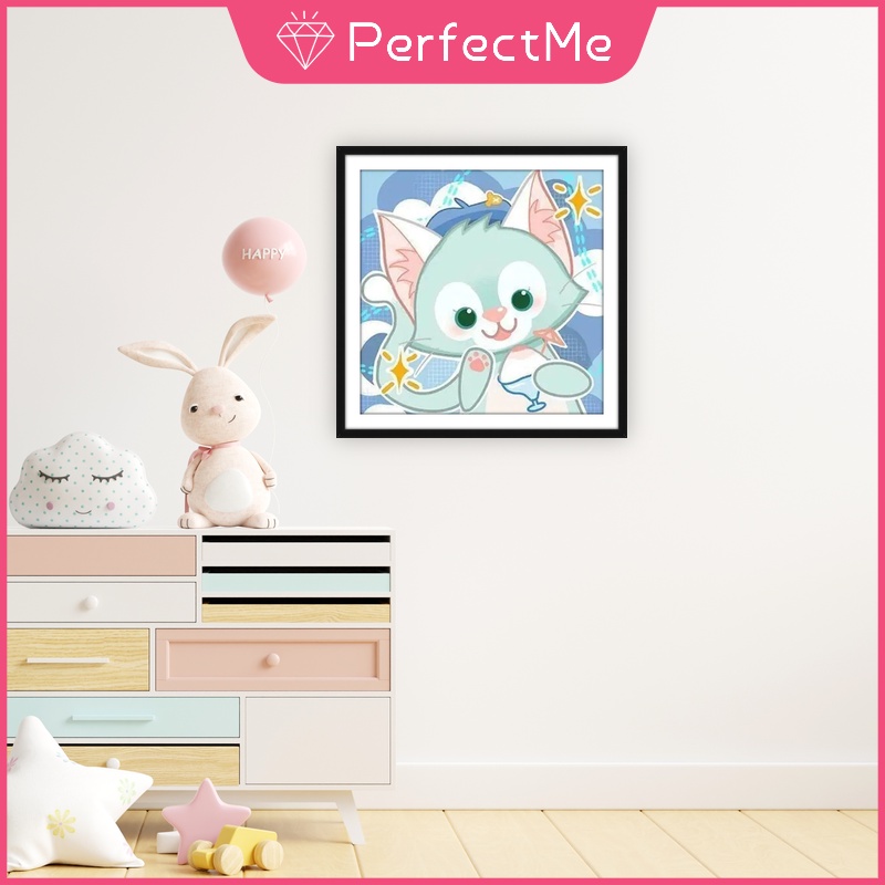 SANRIO Bộ 1 Tranh Đính Đá 5D Tự Làm Kích Thước 30 X 30 Cm Hình Cặp Đôi Trang Trí Nhà Cửa