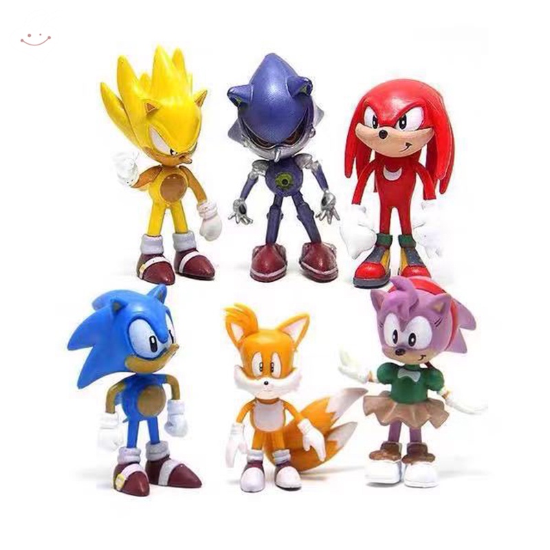 Set 6 Mô Hình Nhân Vật Nhím Sonic Dễ Thương Cho Bé