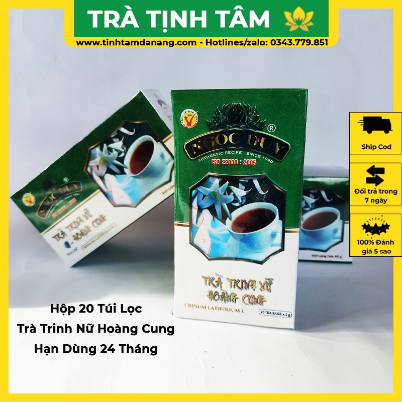 Trà lá cây trinh nữ hoàng cung khô túi lọc Ngọc Duy quý phi hộp 40gr 20 túi lọc Tịnh Tâm giúp giải khát phòng u xơ