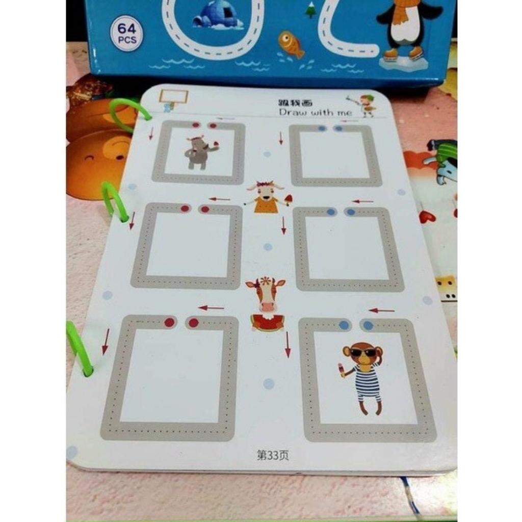 Tập tô vẽ thông minh xóa được - Giáo dục toàn diện Montessori dèn luyện tính kiên trì