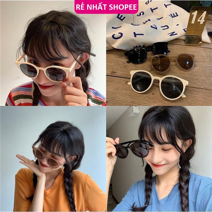 Kính mát nam nữ thời trang mắt tròn Hottrend đi chơi đi biển đẹp,kính râm Unisex chống tia UV phong cách Ulzzang