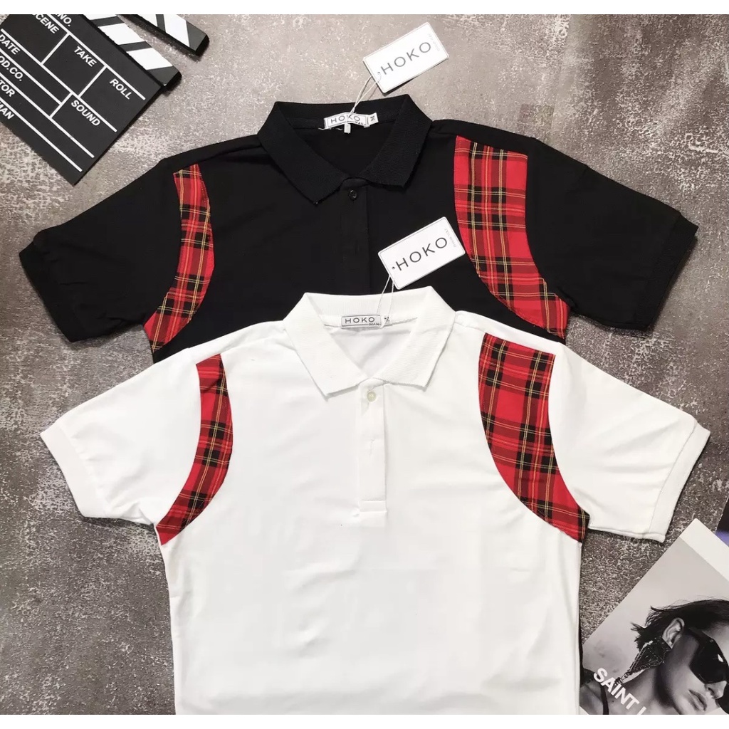 Áo thun nam POLO tay ngắn vải cotton thêu caro VV đỏ co giãn,form đẹp,mẫu mới,giá rẻ-đẹp PVT FASHION