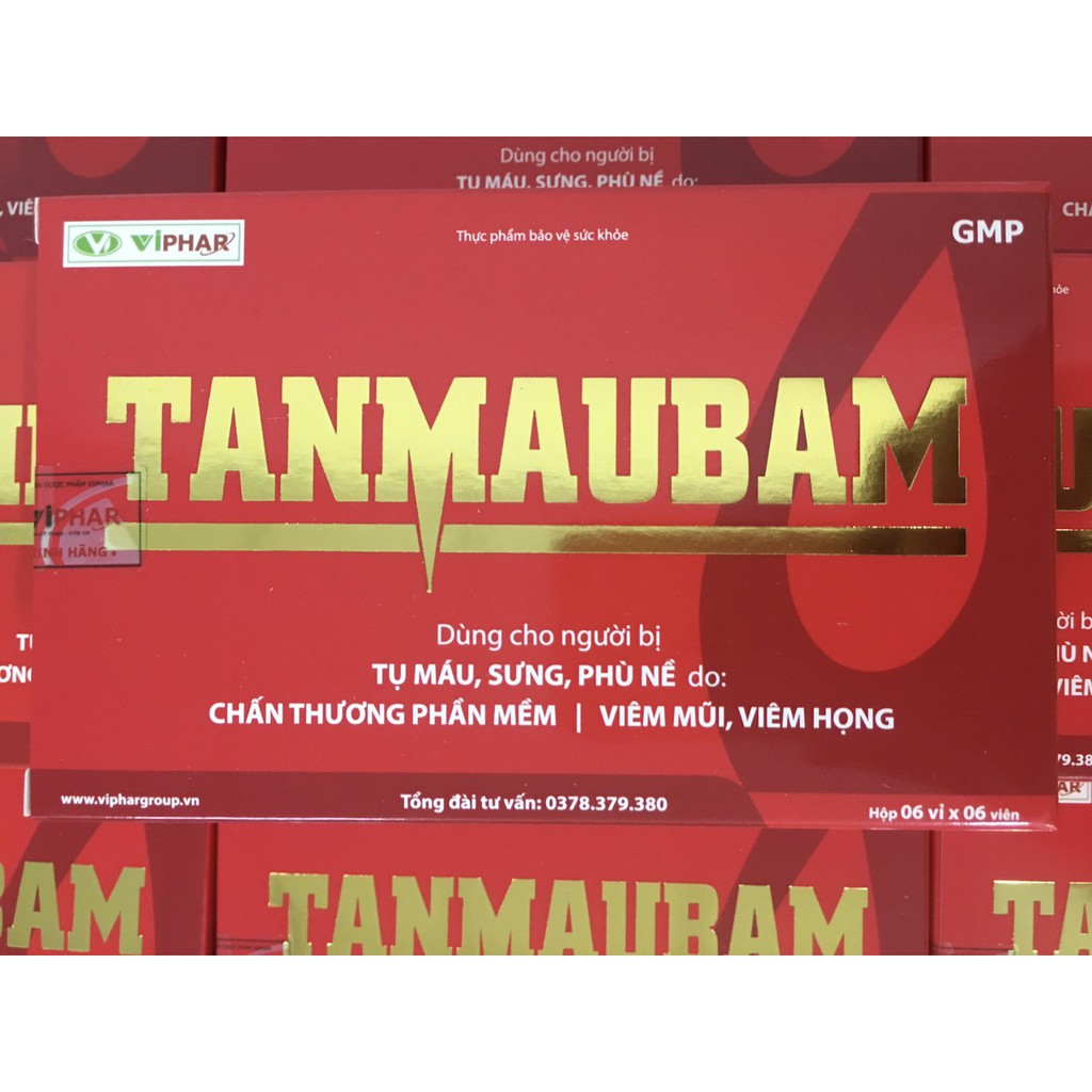 (CHÍNH HÃNG) TANMAUBAM (Hộp 6 vỉ x 6 viên) GIẢM ĐAU, GIẢM SƯNG, TAN BẦM TÍM DO CHẤN THƯƠNG PHẦN MỀM, XĂM, PHẪU THUẬT..