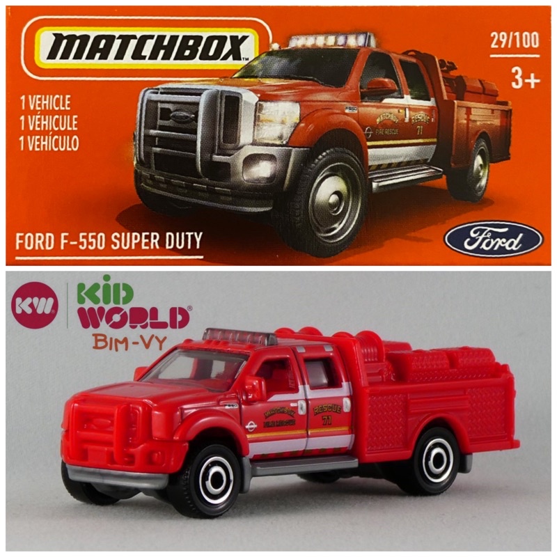 Xe mô hình Matchbox Box Cứu hoả Ford F-550 Super Duty 29/100.