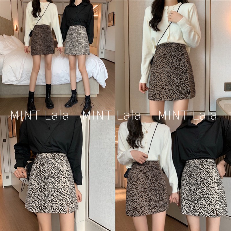 Chân Váy Nữ Lưng Cao Họa Tiết Da Báo Thời Trang [MỚI