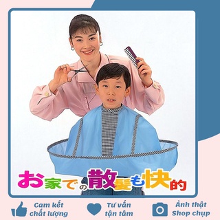 Free ship !!! áo choàng cắt tóc cho bé có khay hứng nhật bản