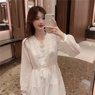 Order_Set váy trắng công chúa+ áo gile